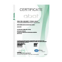 DEKRA ISO/IEC 27001:2017 certificate for abat AG confirms information security management
