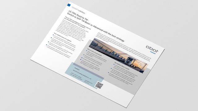 Flyer as a summary of the abat SMARTsolution LE-TRA Road to TM. 